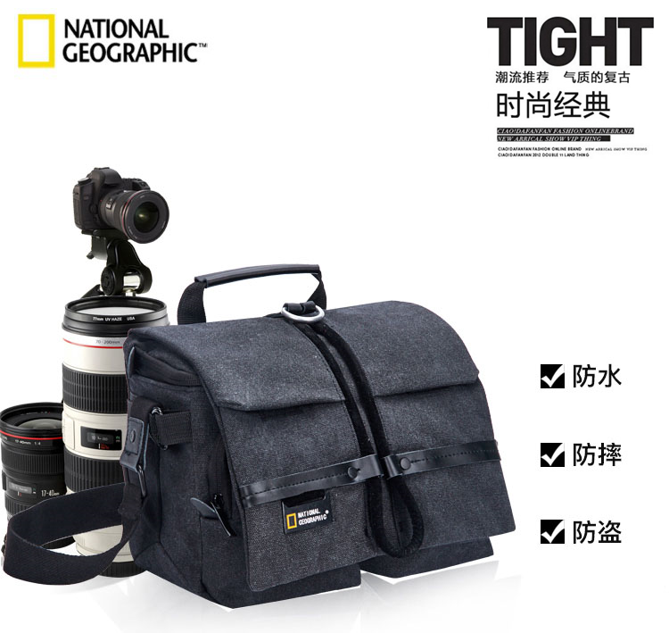 国家地理相机包单反单肩摄影包专业200d800d80d70d便携帆布男女包